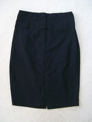 Black knee-length pencil skirt