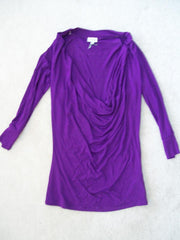Purple ¾-sleeve scoop neck shirt
